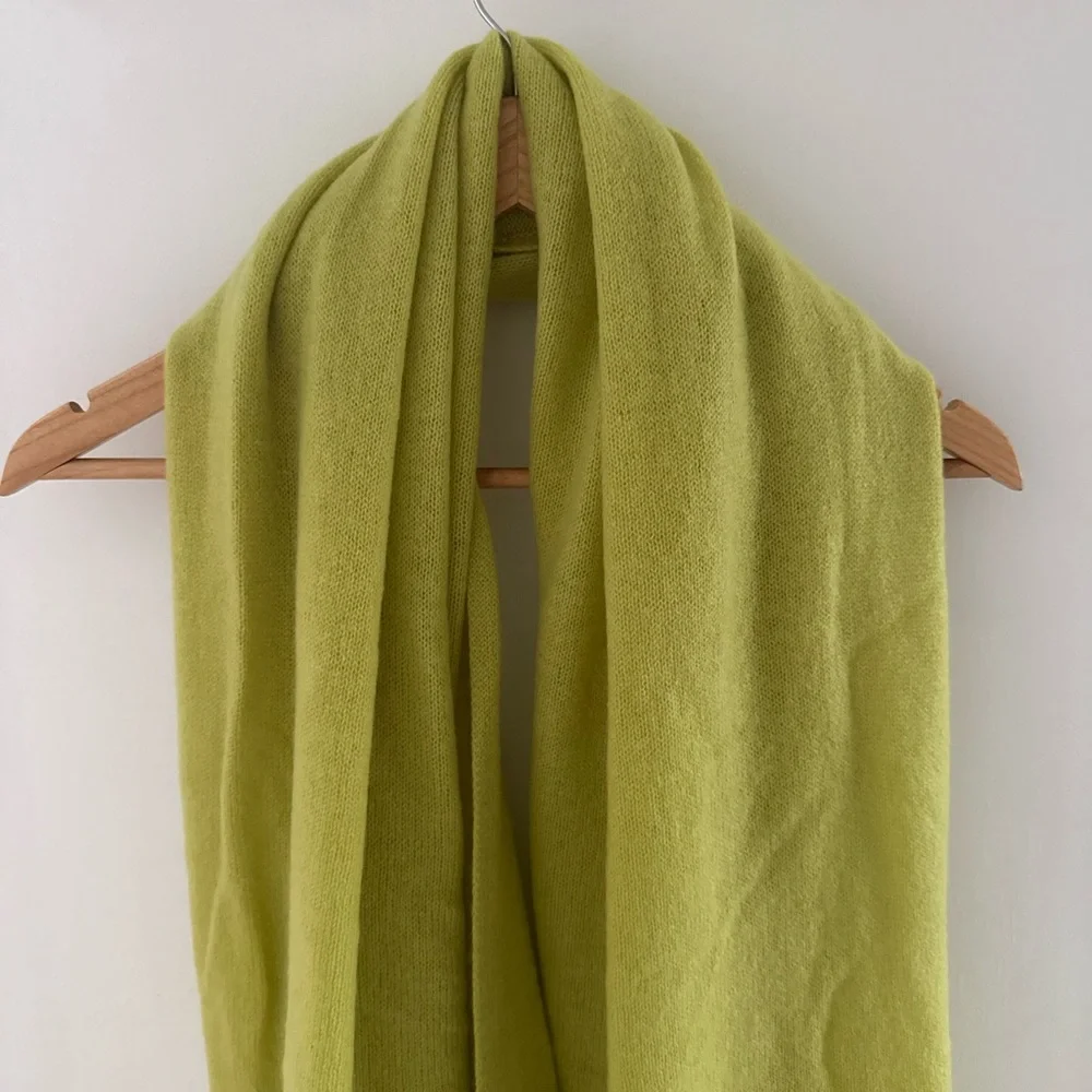 Anthropologie Cashmere Lime Green Scarf - Picture 2 of 3